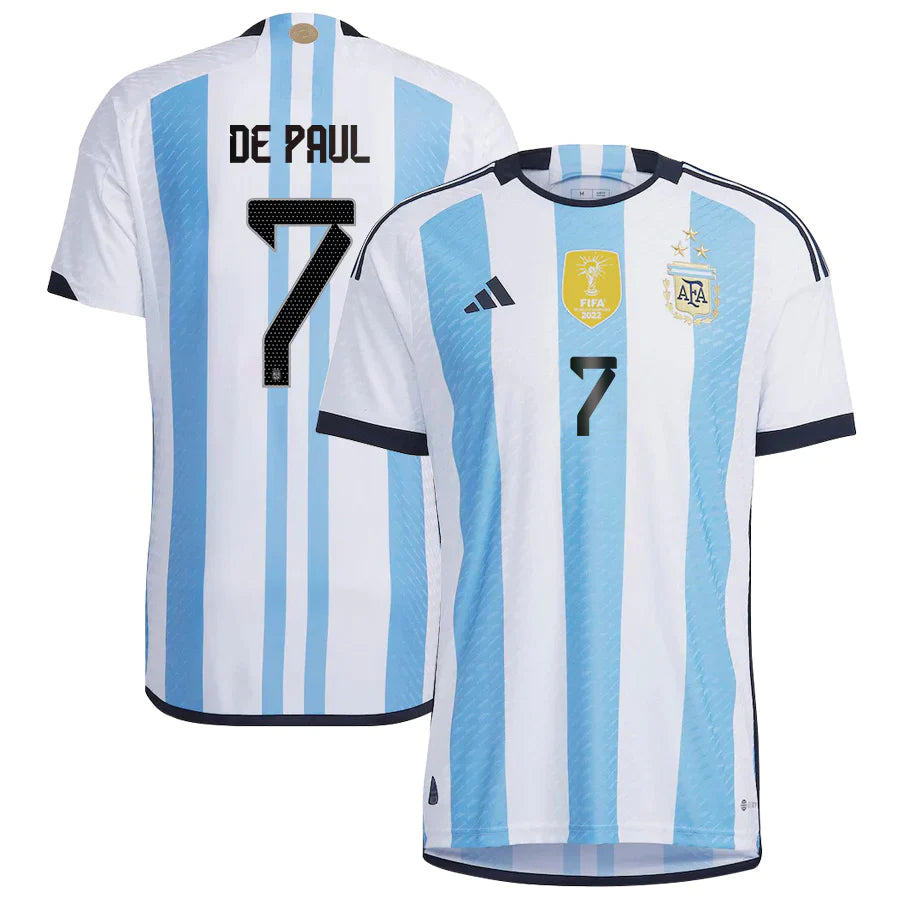 Rodrigo De Paul Argentina 7 FIFA World Cup Jersey - Kit Captain