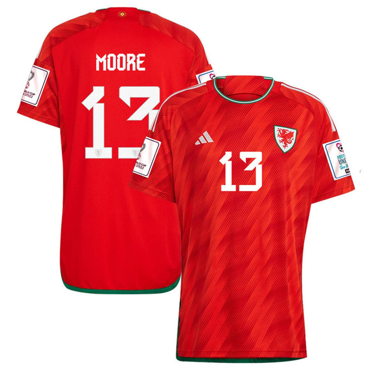 Kieffer Moore Wales 13 Fifa World Cup Jersey - Kit Captain