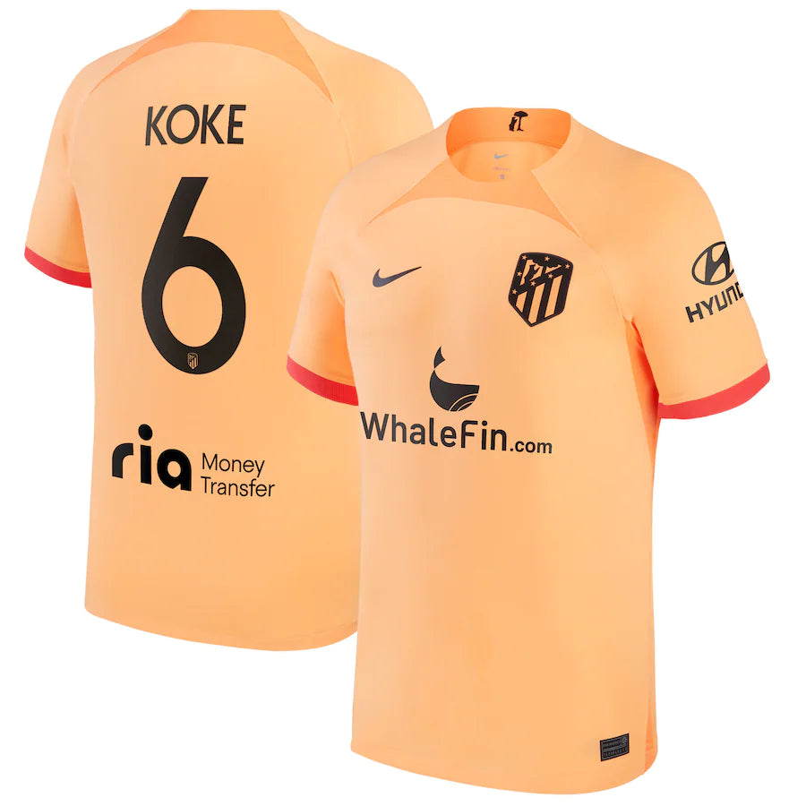 Koke Atletico Madrid 6 Jersey - Kit Captain