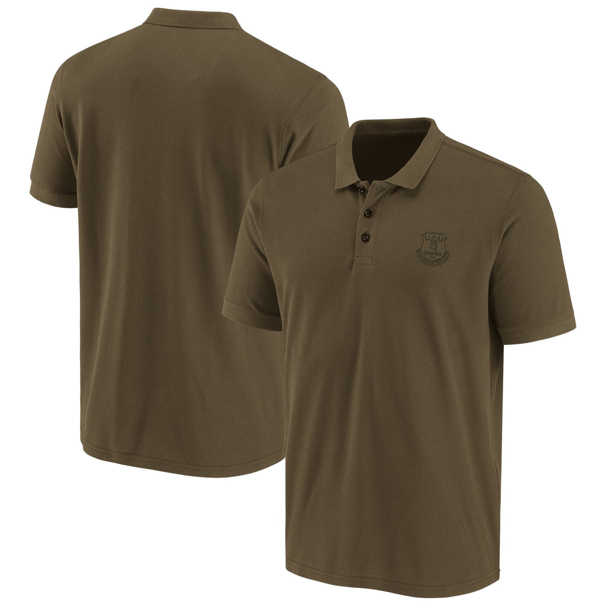 Everton Essentials Small Crest Polo - Khaki - Mens - Kit Captain