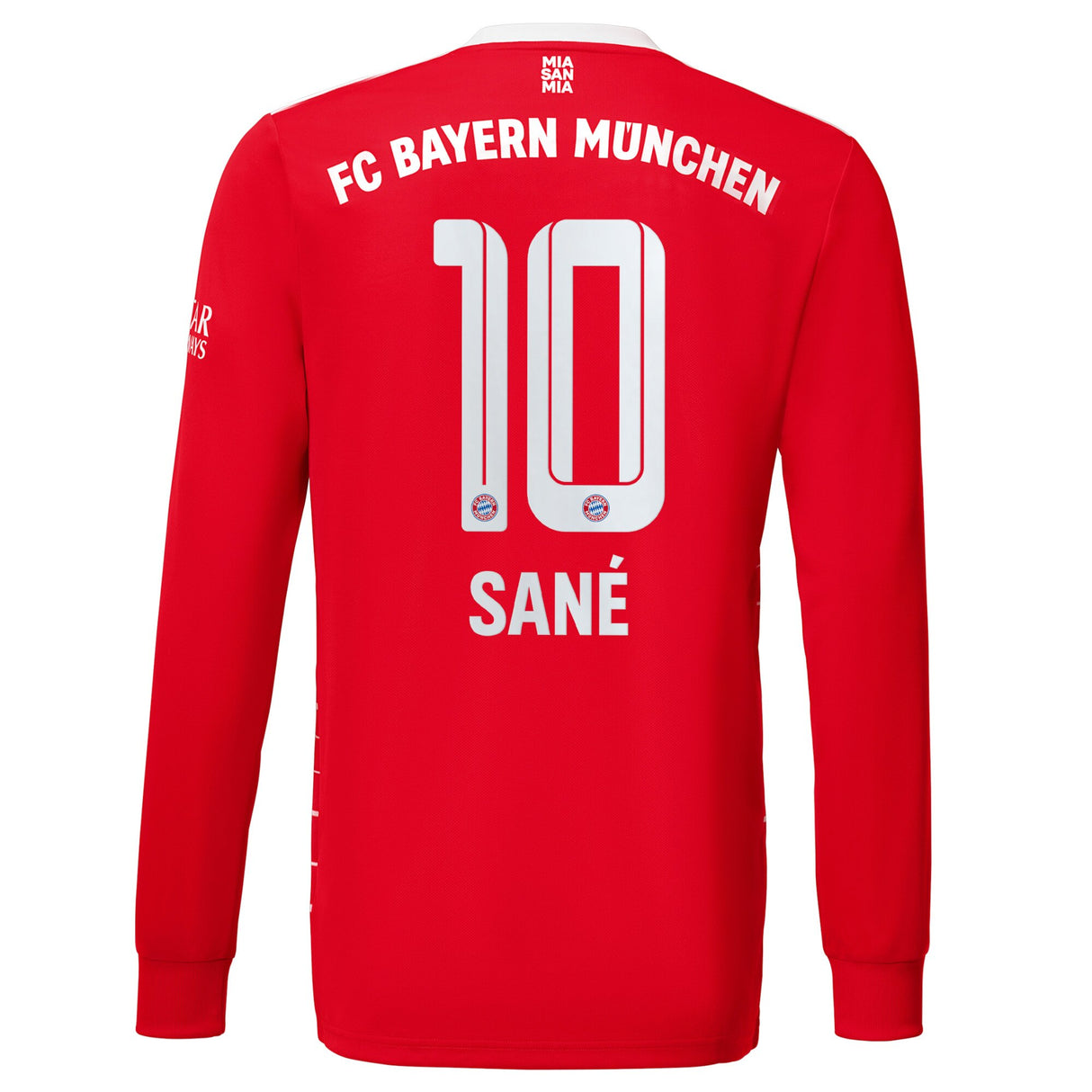 FC Bayern Home Shirt 2022-23 - Kids - Long Sleeve with Sané 10 printing - Kit Captain