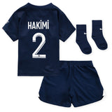 Paris Saint-Germain Home Stadium Kit 2022-23 - Infants with Hakimi 2 printing - Kit Captain