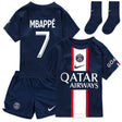 Paris Saint-Germain Home Stadium Kit 2022-23 - Infants with Mbappé 7 printing - Kit Captain