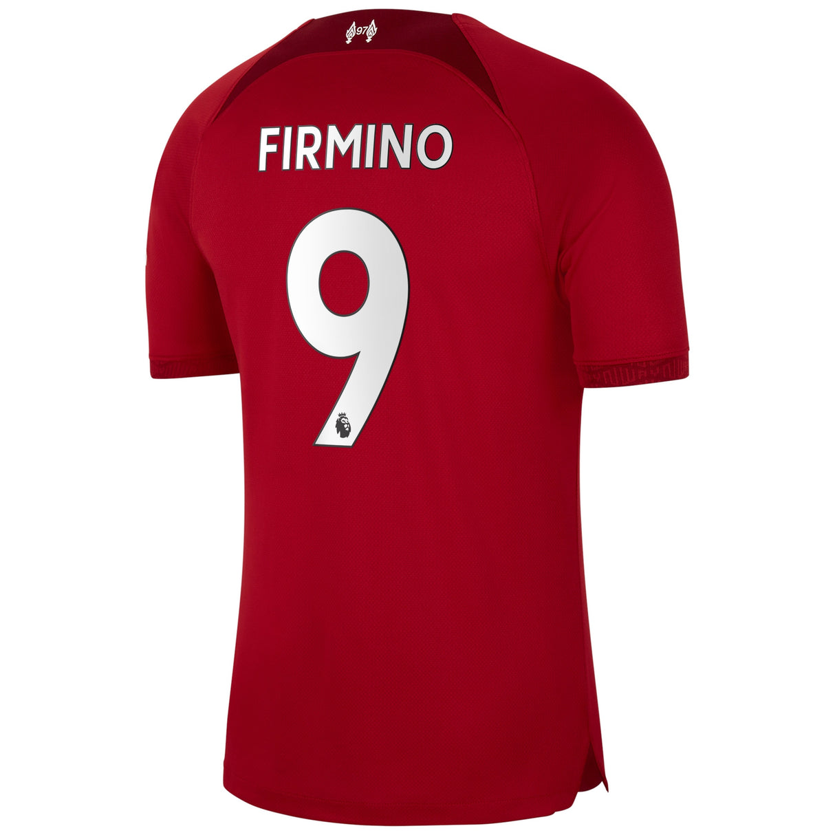 Liverpool Home Stadium Shirt 2022-23 with Firmino 9 printing - Kit Captain