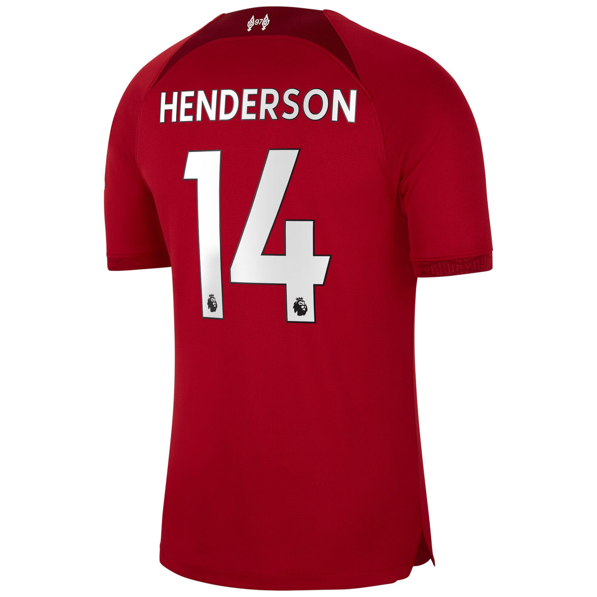 Liverpool Home Stadium Shirt 2022-23 with Henderson 14 printing - Kit Captain