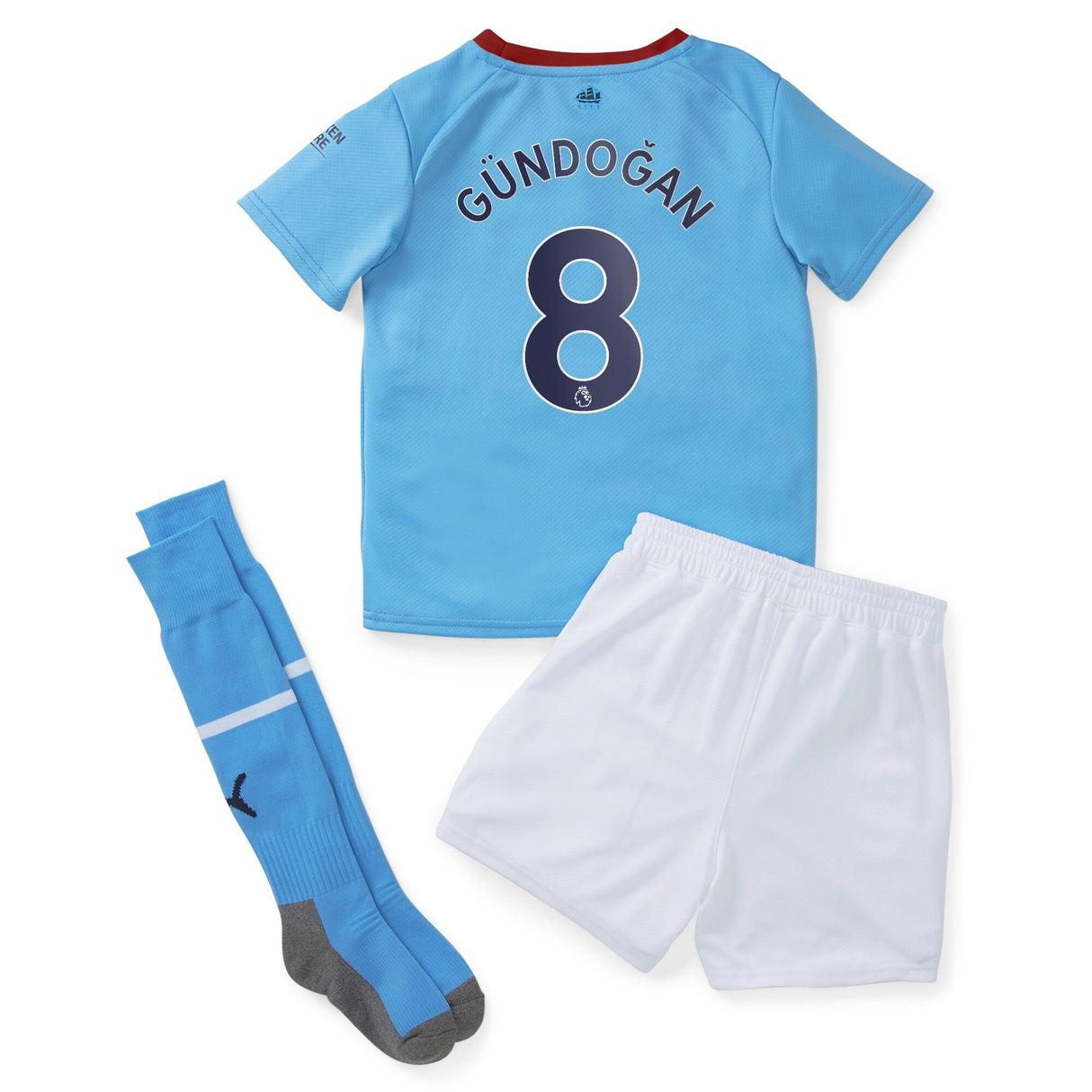 Manchester City Home Minikit 2022-23 with Gündogan 8 printing - Kit Captain