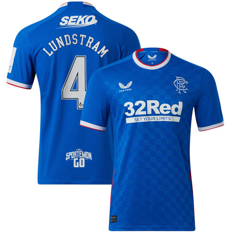 Glasgow Rangers Home Pro Shirt 2022-23 with Lundstram 4 printing - Kit Captain