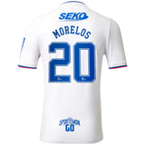 Glasgow Rangers Away Shirt 2022-23 with Morelos 20 printing - Kit Captain