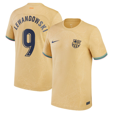 Barcelona Away Stadium Shirt 2022-23 - Kids with Lewandowski 9 printing - Kit Captain