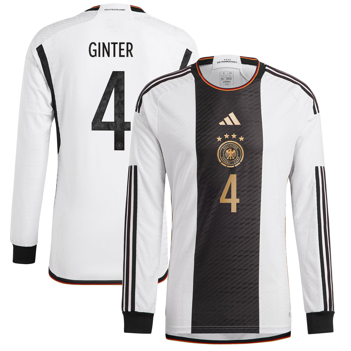 Germany Home Authentic Shirt - Long Sleeve with Ginter 4 printing - Kit Captain