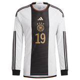 Germany Home Authentic Shirt - Long Sleeve with Sané 19 printing - Kit Captain