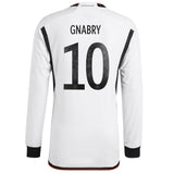 Germany Home Authentic Shirt - Long Sleeve with Gnabry 10 printing - Kit Captain