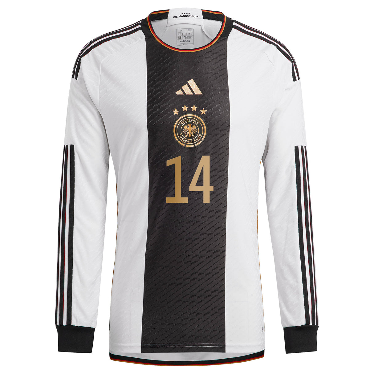 Germany Home Authentic Shirt - Long Sleeve with Musiala 14 printing - Kit Captain