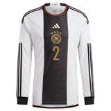 Germany Home Authentic Shirt - Long Sleeve with Rüdiger 2 printing - Kit Captain