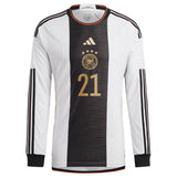 Germany Home Authentic Shirt - Long Sleeve with Gündogan 21 printing - Kit Captain