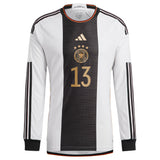 Germany Home Authentic Shirt - Long Sleeve with Müller 13 printing - Kit Captain