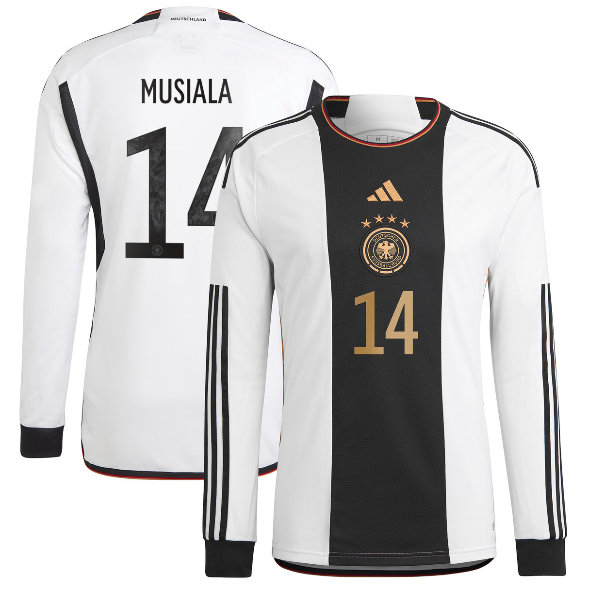 Germany Home Shirt - Long Sleeve with Musiala 14 printing - Kit Captain