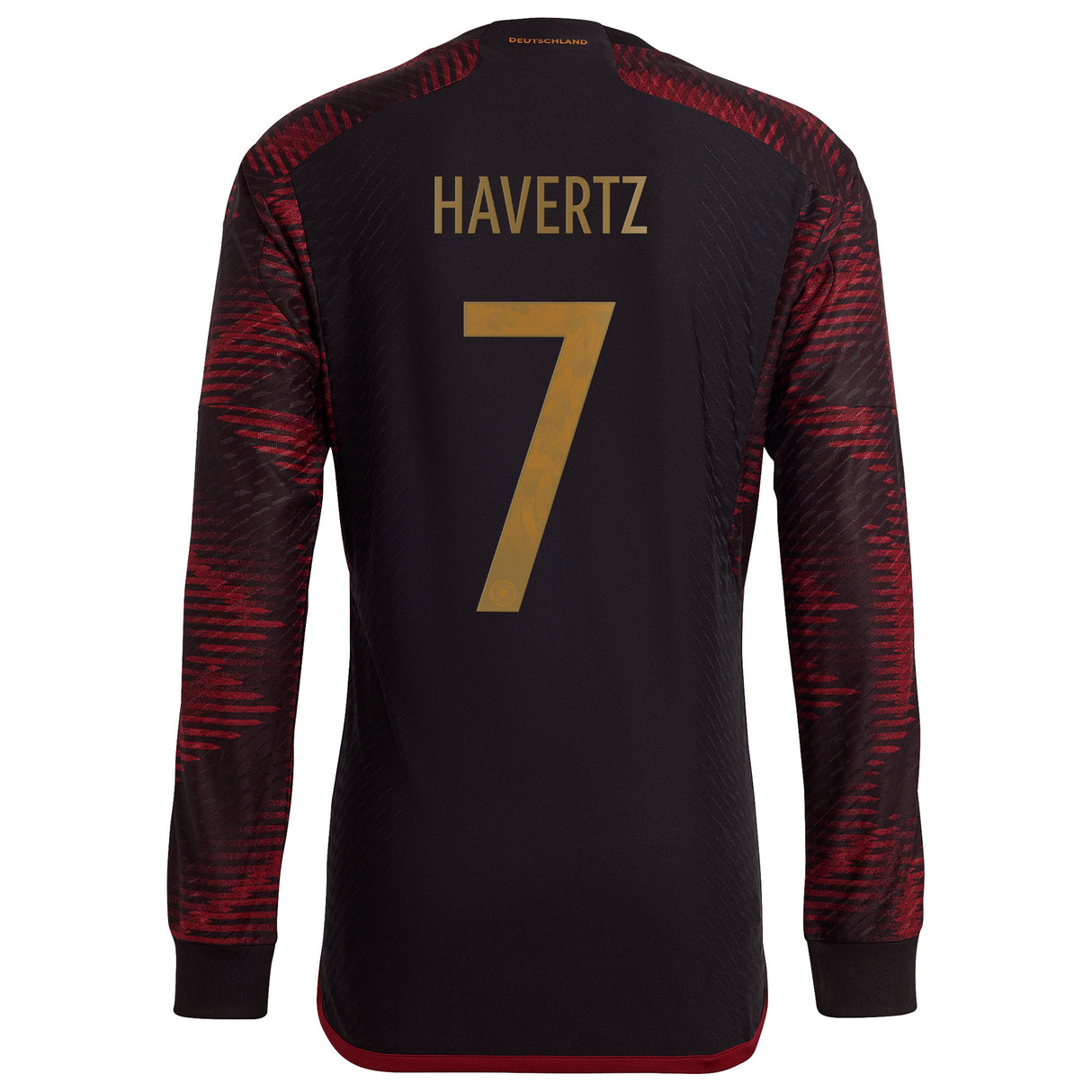 Germany Away Authentic Shirt - Long Sleeve with Havertz 7 printing - Kit Captain