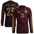 Germany Away Authentic Shirt - Long Sleeve with Schlotterbeck 23 printing - Kit Captain