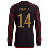 Germany Away Authentic Shirt - Long Sleeve with Musiala 14 printing - Kit Captain