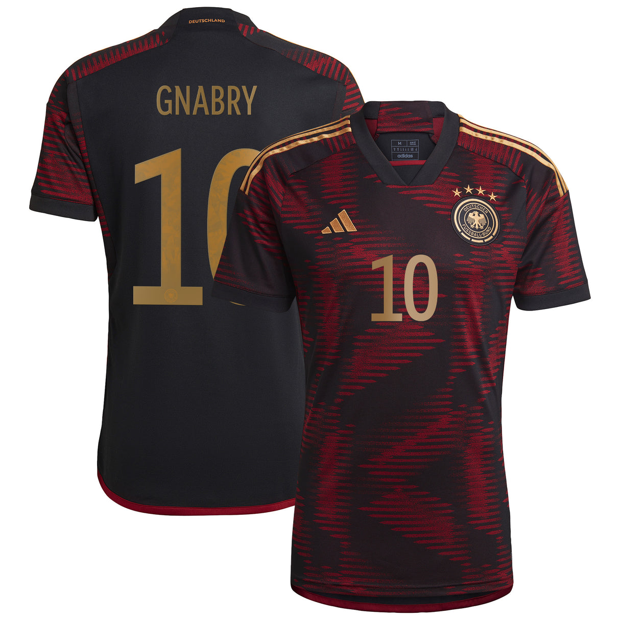 Germany Away Shirt with Gnabry 10 printing - Kit Captain