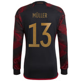 Germany Away Shirt - Long Sleeve with Müller 13 printing - Kit Captain