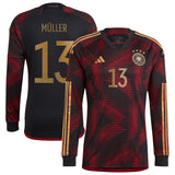 Germany Away Shirt - Long Sleeve with Müller 13 printing - Kit Captain