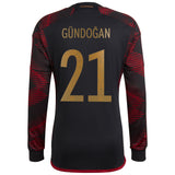 Germany Away Shirt - Long Sleeve with Gündogan 21 printing - Kit Captain