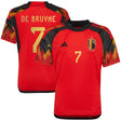 Belgium Home Shirt - Kids with De Bruyne 7 printing - Kit Captain