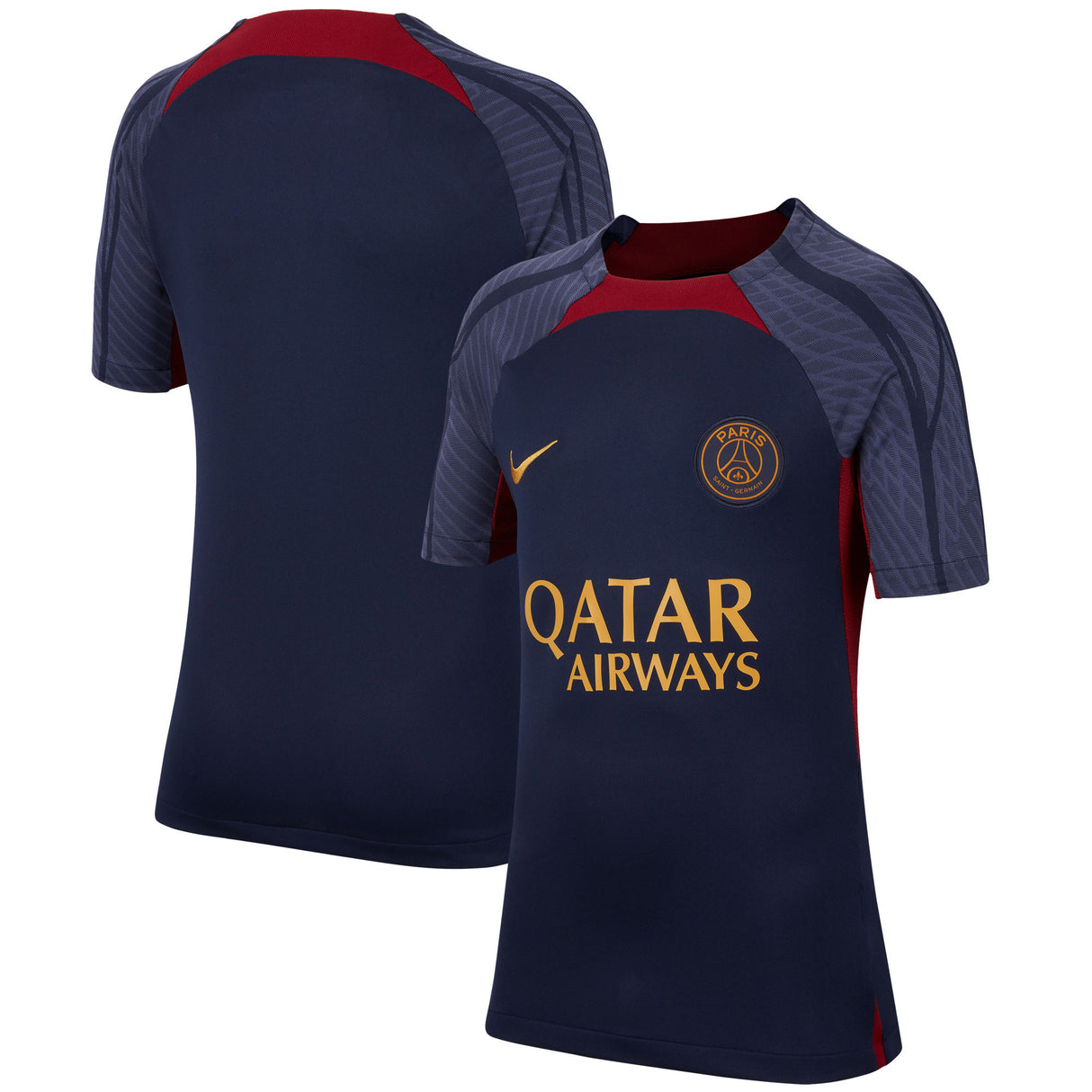 Paris Saint-Germain Nike Strike Short Sleeve Top - Dark Blue - Kids - Kit Captain