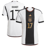 Germany Home Shirt 2022 with Brandt 17 printing - Kit Captain