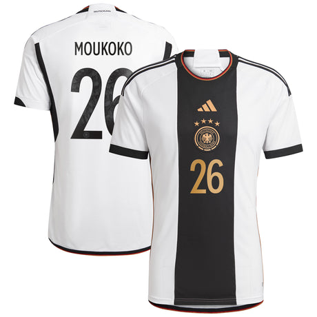 Germany Home Shirt 2022 with Moukoko 26 printing - Kit Captain