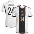 Germany Home Shirt 2022 with Adeyemi 24 printing - Kit Captain