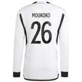 Germany Home Shirt 2022 - Long Sleeve with Moukoko 26 printing - Kit Captain