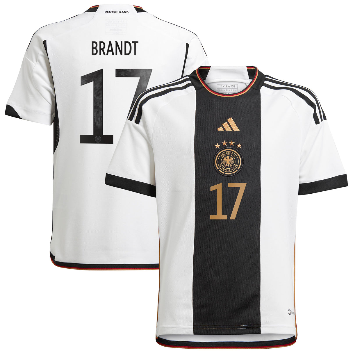 Germany Home Shirt 2022 - Kids with Brandt 17 printing - Kit Captain