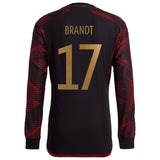 Germany Away Authentic Shirt 2022 - Long Sleeve with Brandt 17 printing - Kit Captain