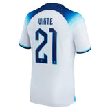 England Home Stadium Shirt 2022 with White 21 printing - Kit Captain