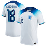 England Home Match Shirt 2022 with Alexander-Arnold 18 printing - Kit Captain