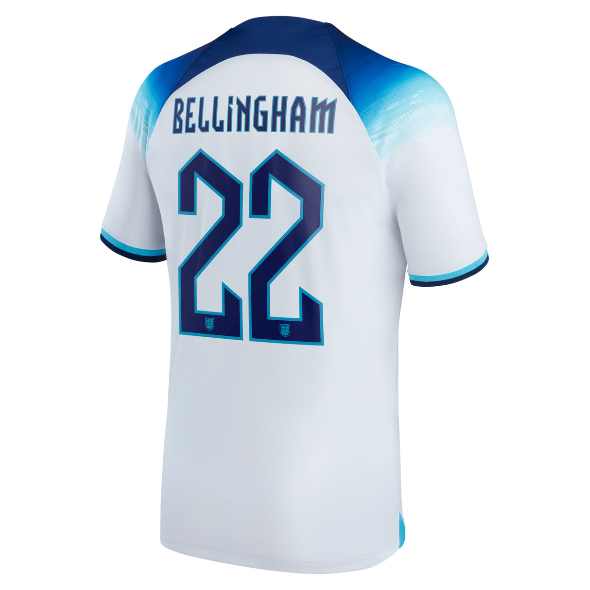 England Home Stadium Shirt 2022 - Kids with Bellingham 22 printing - Kit Captain