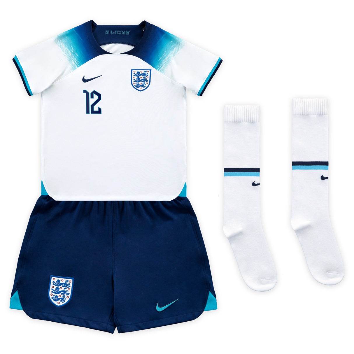 England Home Stadium Kit 2022 - Little Kids with Trippier 12 printing - Kit Captain