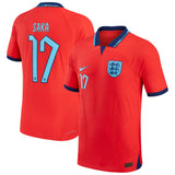 England Away Match Shirt 2022 with Saka 17 printing - Kit Captain