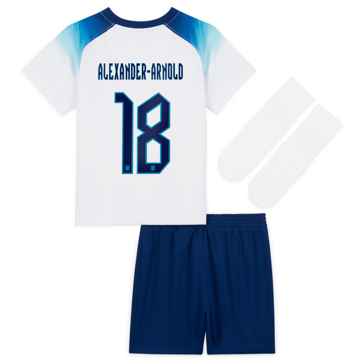 England Home Stadium Kit 2022 - Infants with Alexander-Arnold 18 printing - Kit Captain