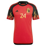 Belgium Home Authentic Shirt 2022 with Openda 24 printing - Kit Captain