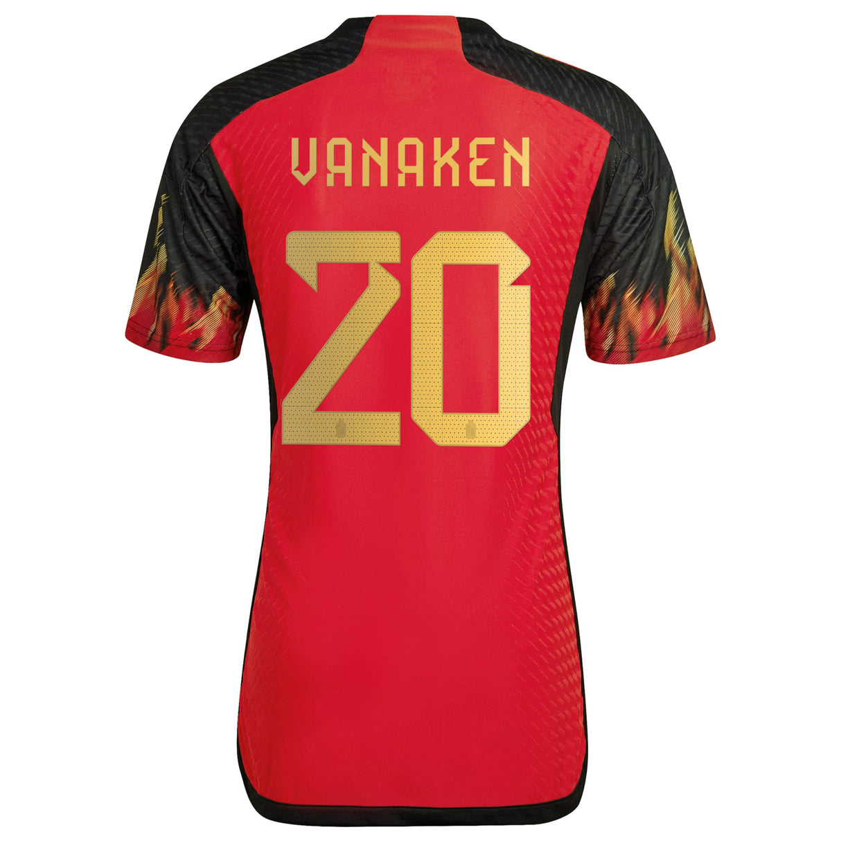 Belgium Home Authentic Shirt 2022 with Vanaken 20 printing - Kit Captain