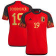 Belgium Home Shirt 2022 with Dendoncker 19 printing - Kit Captain