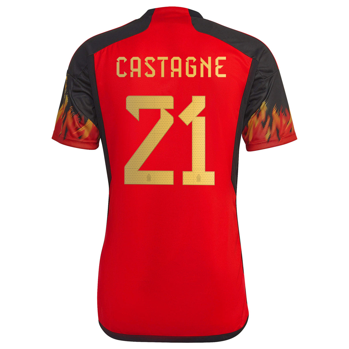 Belgium Home Shirt 2022 with Castagne 21 printing - Kit Captain