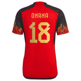 Belgium Home Shirt 2022 with Onana 18 printing - Kit Captain