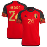 Belgium Home Shirt 2022 with Openda 24 printing - Kit Captain