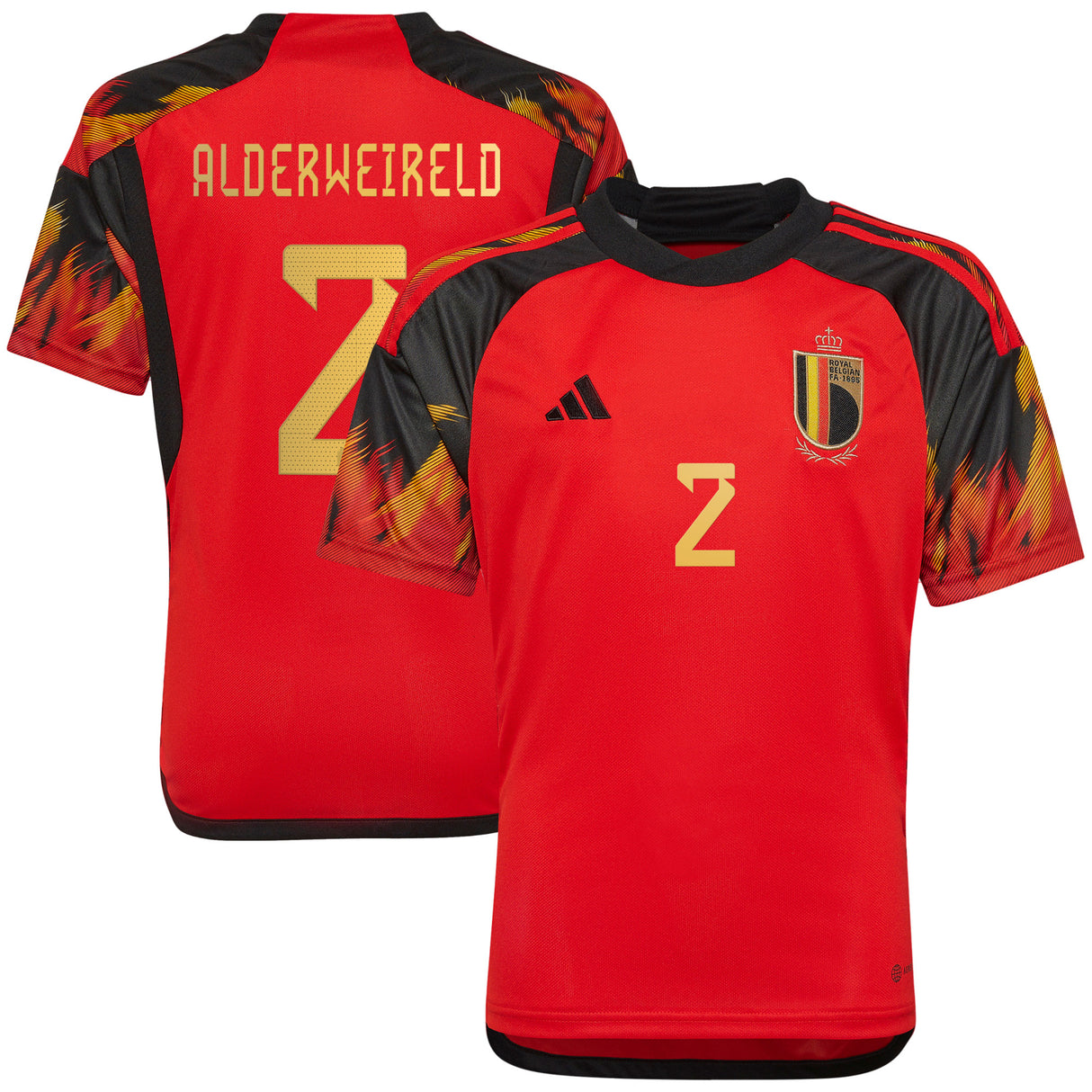 Belgium Home Shirt 2022 - Kids with Alderweireld 2 printing - Kit Captain