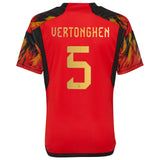 Belgium Home Shirt 2022 - Kids with Vertonghen 5 printing - Kit Captain